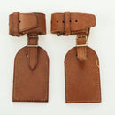 LOUIS VUITTON Powanie Name Tag Leather 10set Beige LV Auth 167215-5