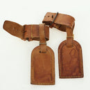 LOUIS VUITTON Powanie Name Tag Leather 10set Beige LV Auth 167215-8