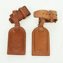 LOUIS VUITTON Powanie Name Tag Leather 10set Beige LV Auth 167219-10