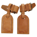 LOUIS VUITTON Powanie Name Tag Leather 10set Beige LV Auth 167219-2