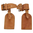 LOUIS VUITTON Powanie Name Tag Leather 10set Beige LV Auth 167219-3
