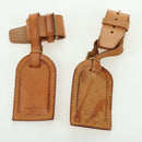 LOUIS VUITTON Powanie Name Tag Leather 10set Beige LV Auth 167219-4