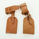 LOUIS VUITTON Powanie Name Tag Leather 10set Beige LV Auth 167219-5