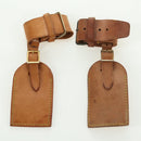 LOUIS VUITTON Powanie Name Tag Leather 10set Beige LV Auth 167219-7