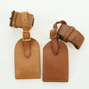LOUIS VUITTON Powanie Name Tag Leather 10set Beige LV Auth 167219-9