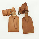 LOUIS VUITTON Powanie Name Tag Leather 10set Beige LV Auth 167220-11