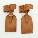 LOUIS VUITTON Powanie Name Tag Leather 10set Beige LV Auth 167220-7