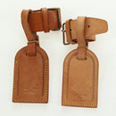 LOUIS VUITTON Powanie Name Tag Leather 10set Beige LV Auth 167220-8