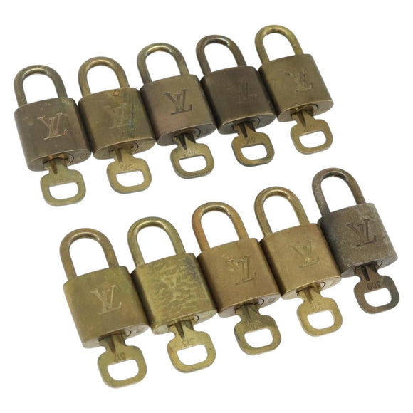 LOUIS VUITTON Padlock 10 Set Padlock metal Gold LV Auth 167225