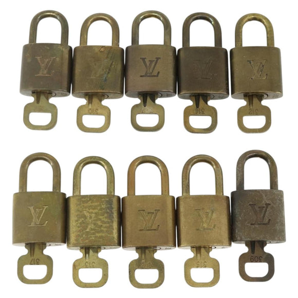LOUIS VUITTON Padlock 10 Set Padlock metal Gold LV Auth 167225