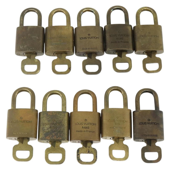 LOUIS VUITTON Padlock 10 Set Padlock metal Gold LV Auth 167225