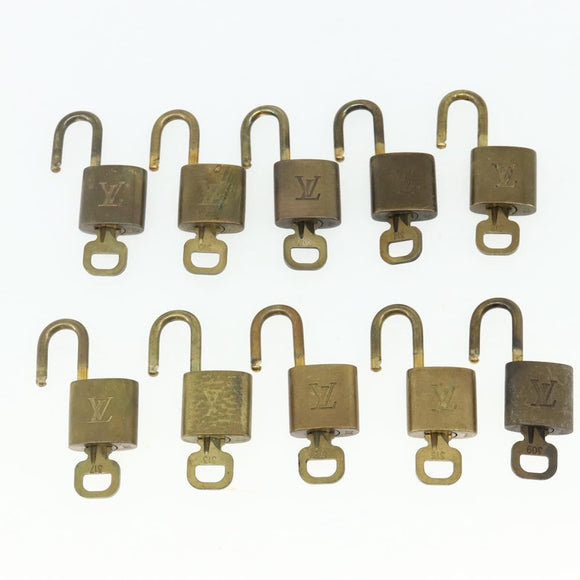 LOUIS VUITTON Padlock 10 Set Padlock metal Gold LV Auth 167225