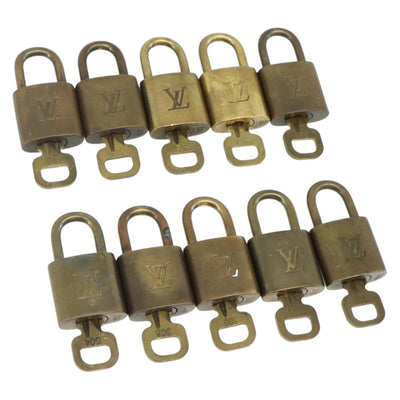 LOUIS VUITTON Padlock 10 Set Padlock metal Gold LV Auth 167228
