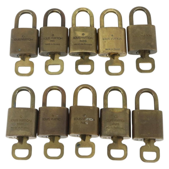 LOUIS VUITTON Padlock 10 Set Padlock metal Gold LV Auth 167228