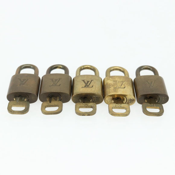 LOUIS VUITTON Padlock 10 Set Padlock metal Gold LV Auth 167228