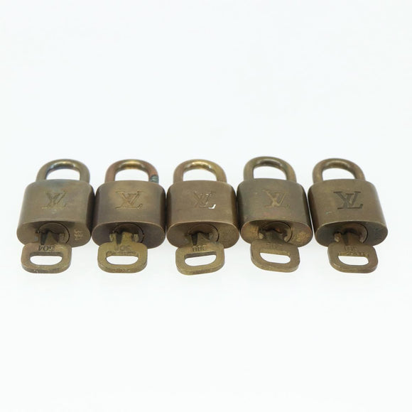 LOUIS VUITTON Padlock 10 Set Padlock metal Gold LV Auth 167228