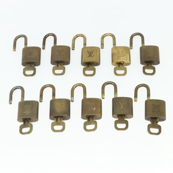 LOUIS VUITTON Padlock 10 Set Padlock metal Gold LV Auth 167228