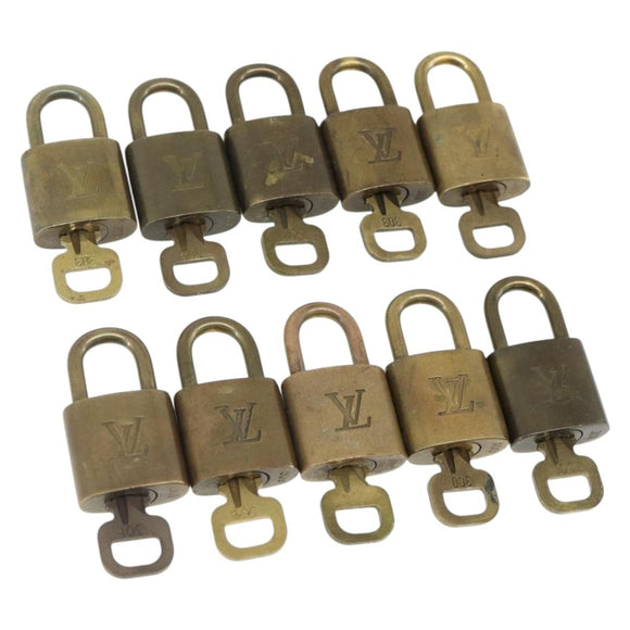 LOUIS VUITTON Padlock 10 Set Padlock metal Gold LV Auth 167229