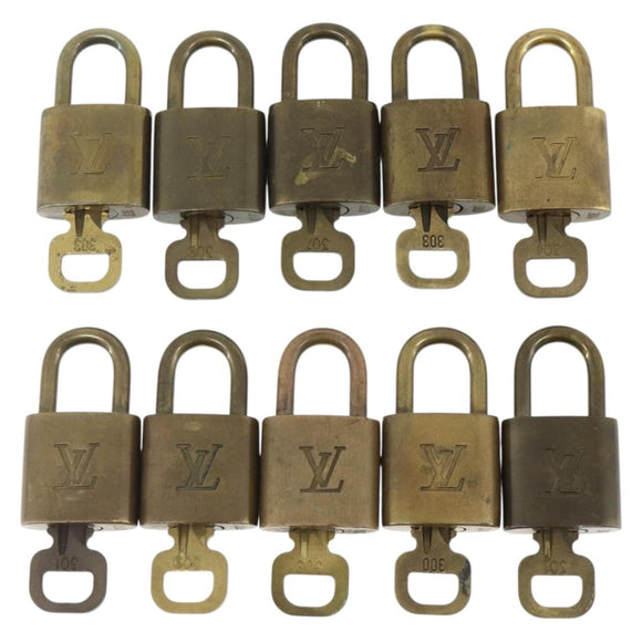 LOUIS VUITTON Padlock 10 Set Padlock metal Gold LV Auth 167229