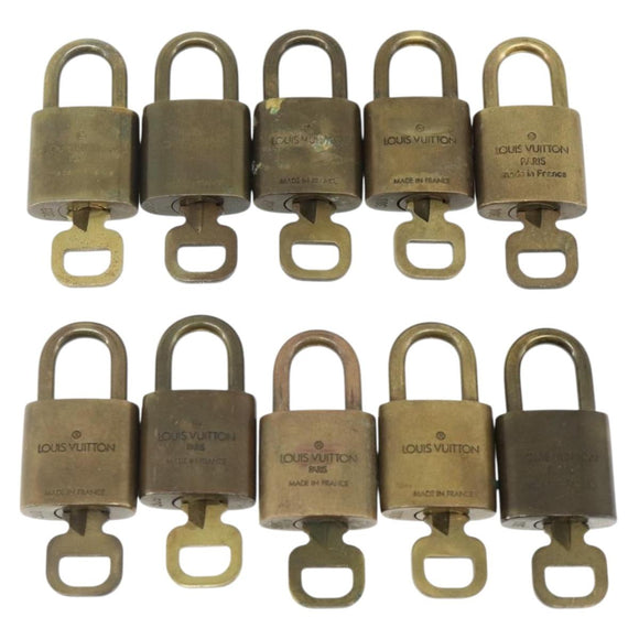 LOUIS VUITTON Padlock 10 Set Padlock metal Gold LV Auth 167229