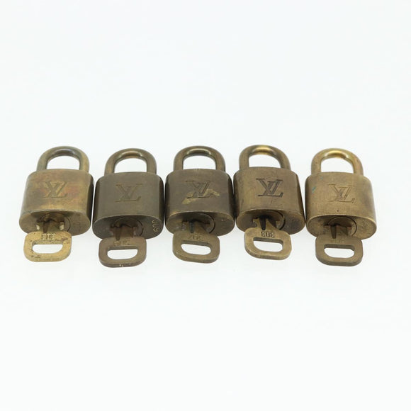 LOUIS VUITTON Padlock 10 Set Padlock metal Gold LV Auth 167229