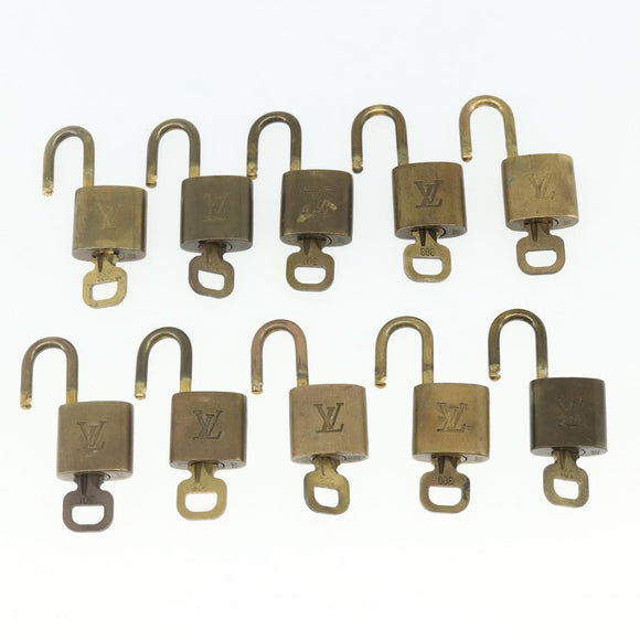 LOUIS VUITTON Padlock 10 Set Padlock metal Gold LV Auth 167229
