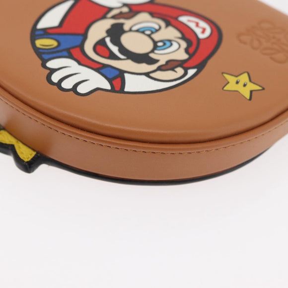 LOEWE × Super Mario Super Mario Heel Pouch Mario Bag Leather Brown Auth 167232SM