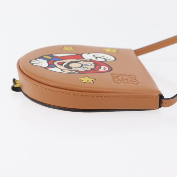 LOEWE × Super Mario Super Mario Heel Pouch Mario Bag Leather Brown Auth 167232SM