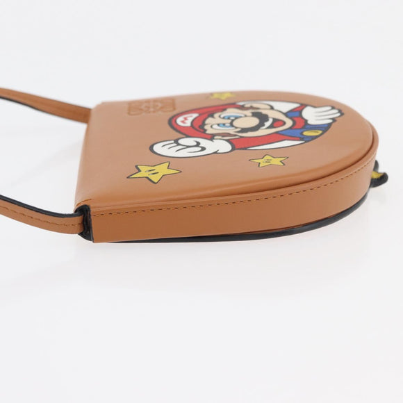 LOEWE × Super Mario Super Mario Heel Pouch Mario Bag Leather Brown Auth 167232SM
