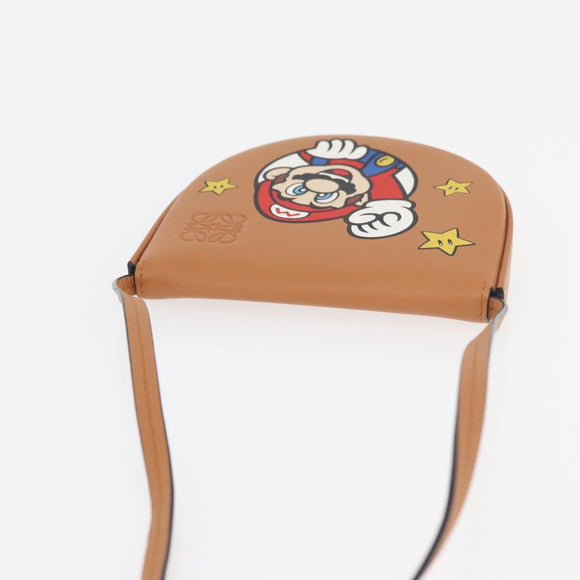 LOEWE × Super Mario Super Mario Heel Pouch Mario Bag Leather Brown Auth 167232SM