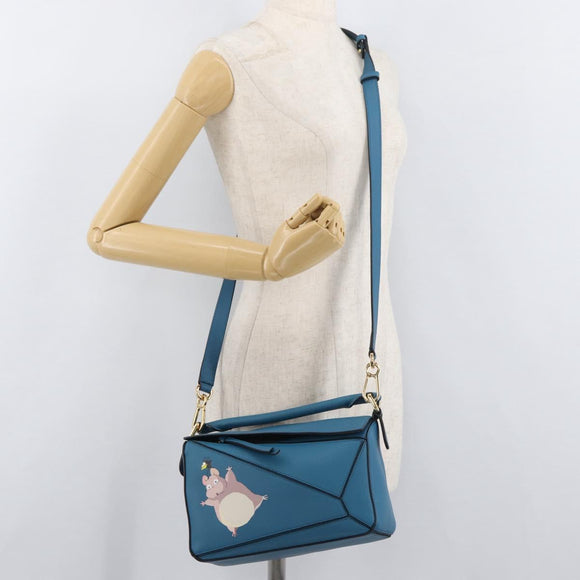 LOEWE × Ghibli Spirited Away Flybird & Boh Mouse Puzzle Small Blue Auth 167233SM