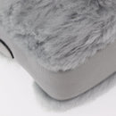 Miu Miu Shoulder Bag Fur Gray Gold Auth 167236M-16