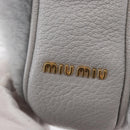 Miu Miu Shoulder Bag Fur Gray Gold Auth 167236M-18