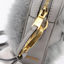 Miu Miu Shoulder Bag Fur Gray Gold Auth 167236M-9