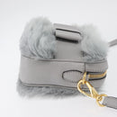 Miu Miu Shoulder Bag Fur Gray Gold Auth 167236M-3