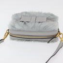 Miu Miu Shoulder Bag Fur Gray Gold Auth 167236M-6