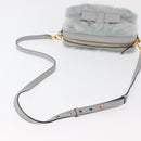 Miu Miu Shoulder Bag Fur Gray Gold Auth 167236M-7