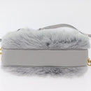 Miu Miu Shoulder Bag Fur Gray Gold Auth 167236M-5
