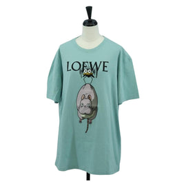 LOEWE × Ghibli Baby Mouse & Flybird T Shirt Cotton L Light Blue Auth 167238M