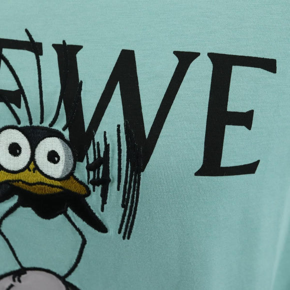 LOEWE × Ghibli Baby Mouse & Flybird T Shirt Cotton L Light Blue Auth 167238M