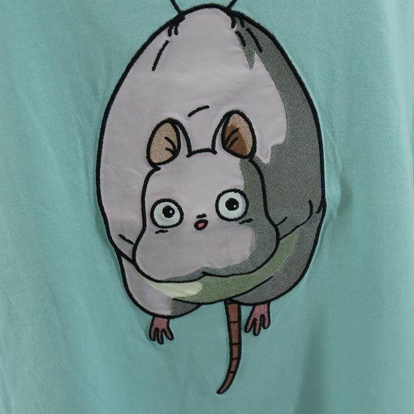 LOEWE × Ghibli Baby Mouse & Flybird T Shirt Cotton L Light Blue Auth 167238M