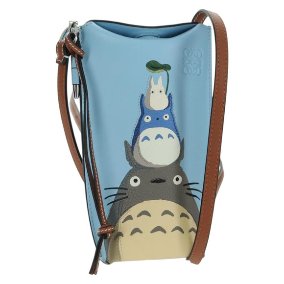 LOEWE × Ghibli My Neighbor Totoro Gate Pocket Leather Light Blue Auth 167243SM
