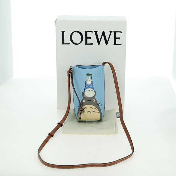 LOEWE × Ghibli My Neighbor Totoro Gate Pocket Leather Light Blue Auth 167243SM
