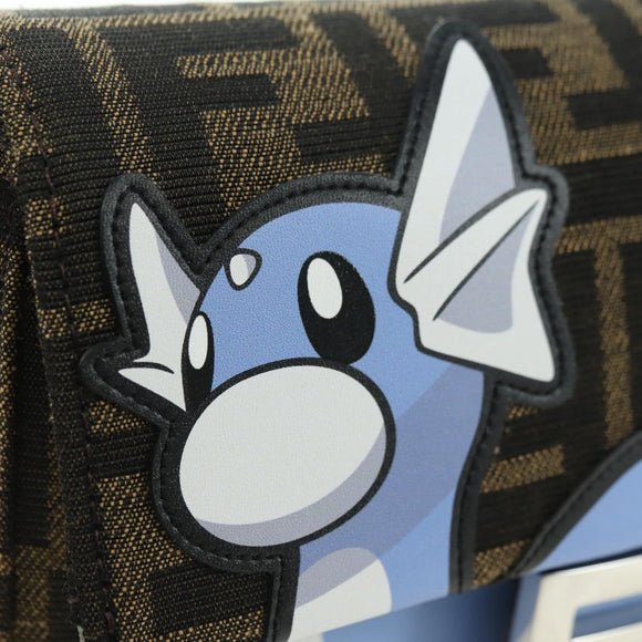 FENDI Zucca Canvas Miniryu FRGMT x POKÉMON Mamma Baguette Black Auth 167247SM
