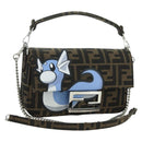FENDI Zucca Canvas Miniryu FRGMT x POKÉMON Mamma Baguette Black Auth 167247SM-1