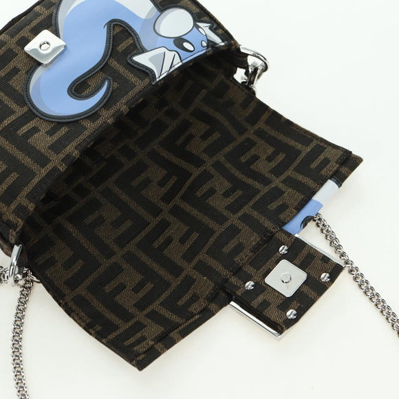 FENDI Zucca Canvas Miniryu FRGMT x POKÉMON Mamma Baguette Black Auth 167247SM
