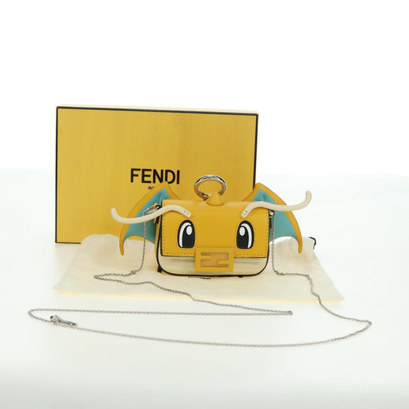 FENDI FRGMT x POKÉMON Mini Mamma Baguette Dragoran Tasche Leder Auth 167248SM