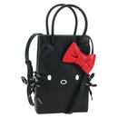 BALENCIAGA × Sanrio Hello Kitty Hand Bag Leather 2way Black 619043 Auth 167250SM-1