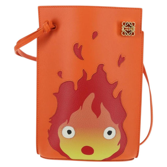LOEWE × Ghibli Howl's Moving Castle Pebble Dice Pocket Calcifer Auth 167251SM