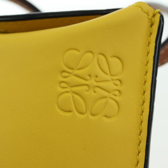 LOEWE × Studio Ghibli Gate Pocket Medium Totoro Bag Leather Yellow Auth 167254SM